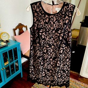 LOFT BLACK & NUDE SHIFT